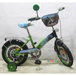 Велосипед Мотогонщик 14 " зелено-черный Baby Tilly T-21423